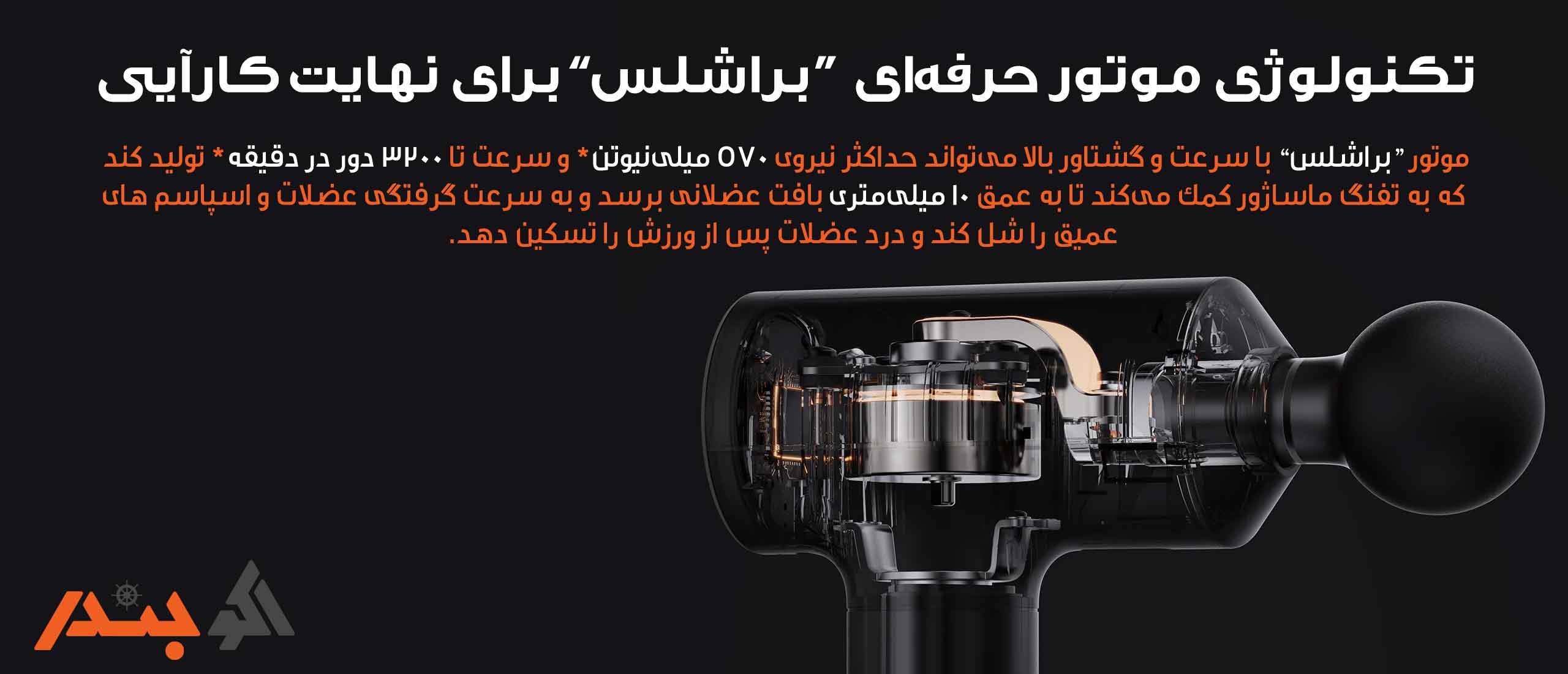 نمای داخلی موتور براشلس ماساژور شیائومی